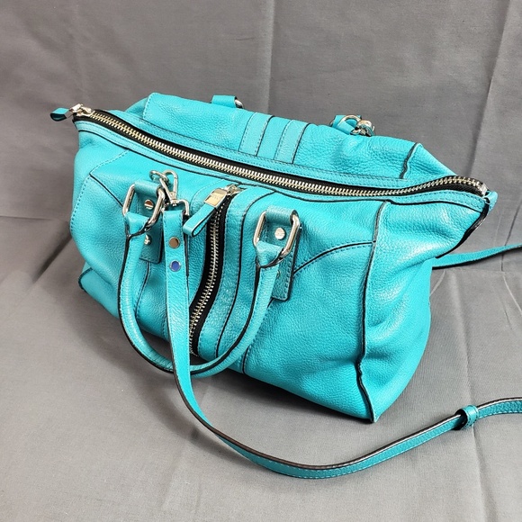 Milly Teal Leather Work Bag with Cross Body Strap - Picture 1 of 8
